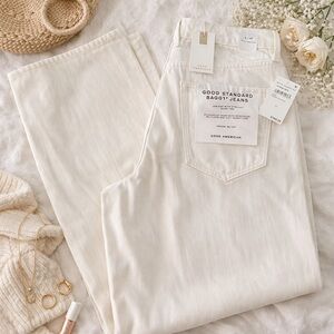 Good American Good Standard Baggy Jeans in Cloud White - Size 4/27 NWT